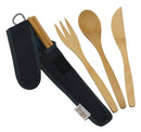 Pochette avec couverts en bambou