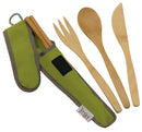 Pochette avec couverts en bambou