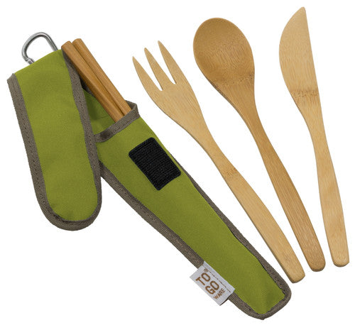 Bamboo Utensils in a Pouch